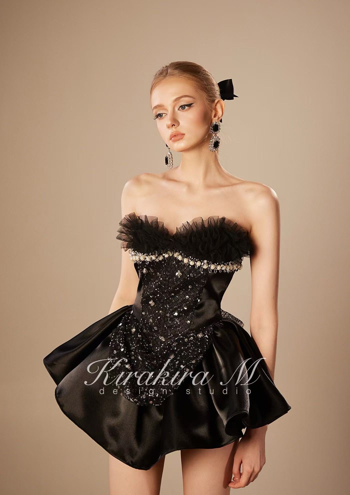 Kirakira.M K121147 &quot;Wonderlust&quot; Black Layer of lace tutu-dress