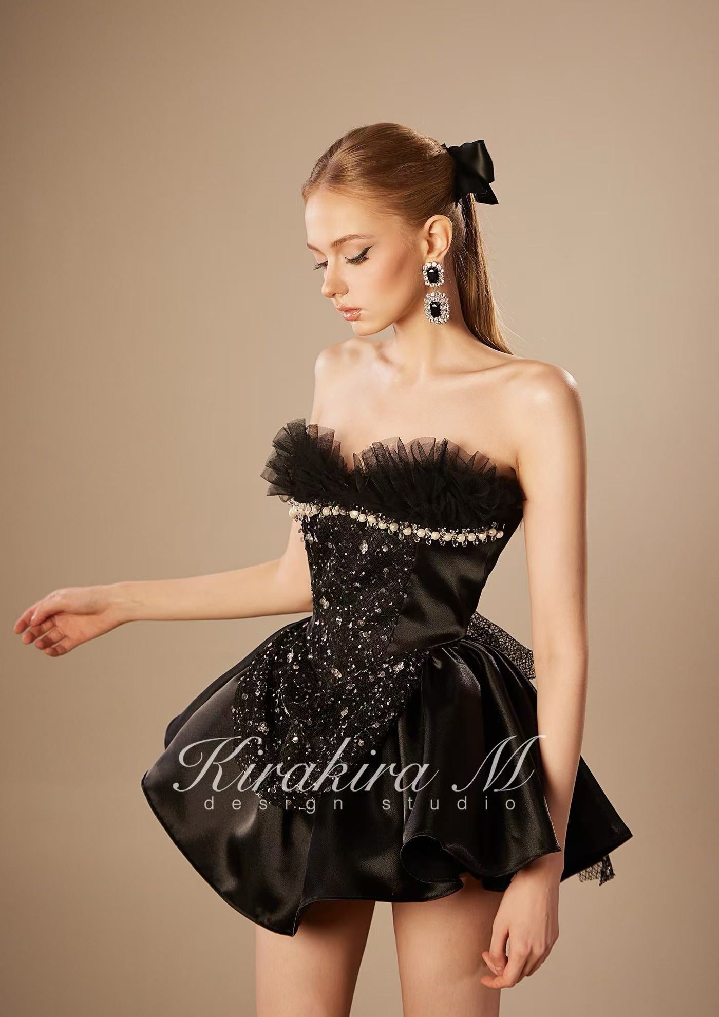 Kirakira.M K121147 &quot;Wonderlust&quot; Black Layer of lace tutu-dress