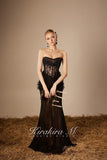 Kirakira.M K121153 "Wonderlust"Black glitter layers of lace dress