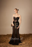 Kirakira.M K121153 "Wonderlust"Black glitter layers of lace dress