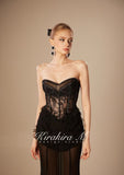 Kirakira.M K121153 "Wonderlust"Black glitter layers of lace dress