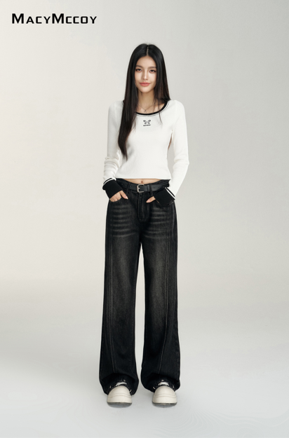 MacyMccoy MMC2024211 denim wide leg pants