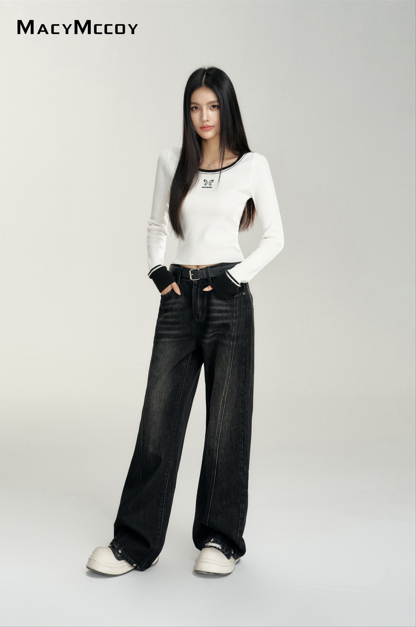 MacyMccoy MMC2024211 denim wide leg pants