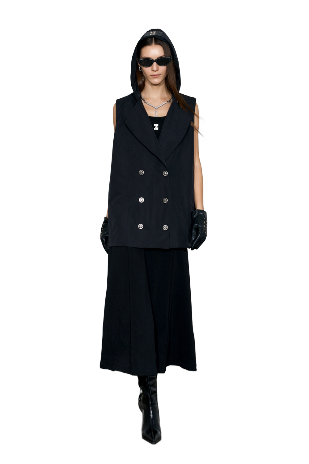 YJ1NGZYZJ Hooded Double-Breasted Waistcoat