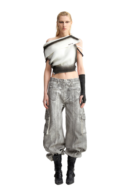 YJ1NGZYZJ One Shoulder Knit Top In White