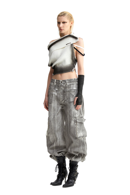 YJ1NGZYZJ One Shoulder Knit Top In White