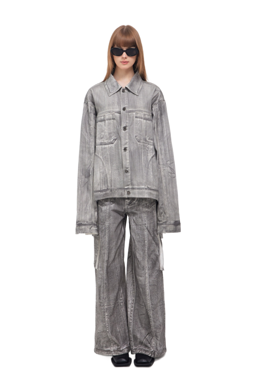 YJ1NGZYZJ Scrawl Oversized Denim Jacket