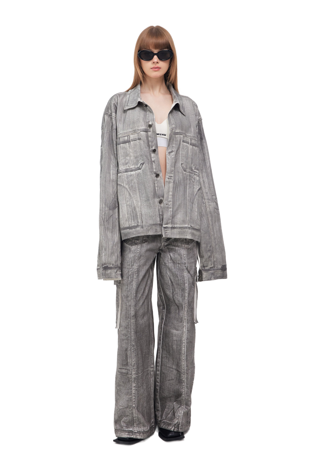 YJ1NGZYZJ Scrawl Oversized Denim Jacket