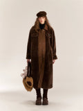 AsGony ASG31026 Maxi Fleece Coat -brown