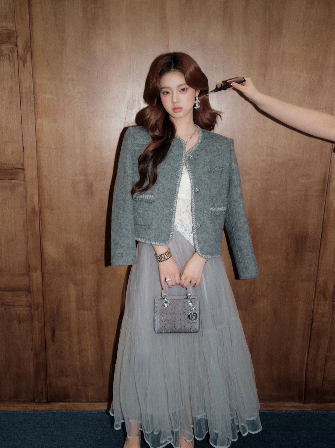 OLIVIA DUO DSY25398 Gray Bouclé Set(SEPERATE)