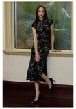 FINDYAWINGS Silver Black Cheongsam(2length)