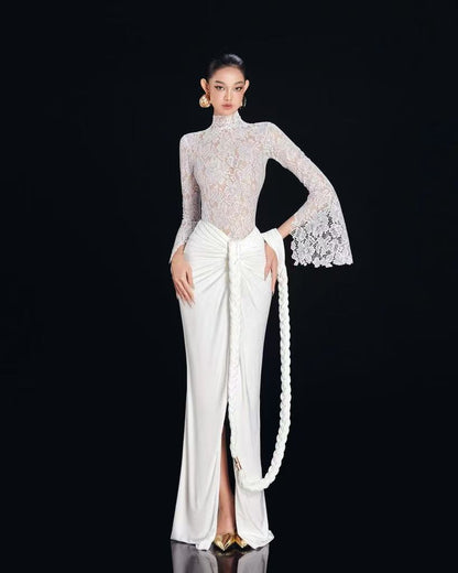 MAEL FEMME GWEN LACE BODYSUIT &amp; SADIE SKIRT(2 colors)