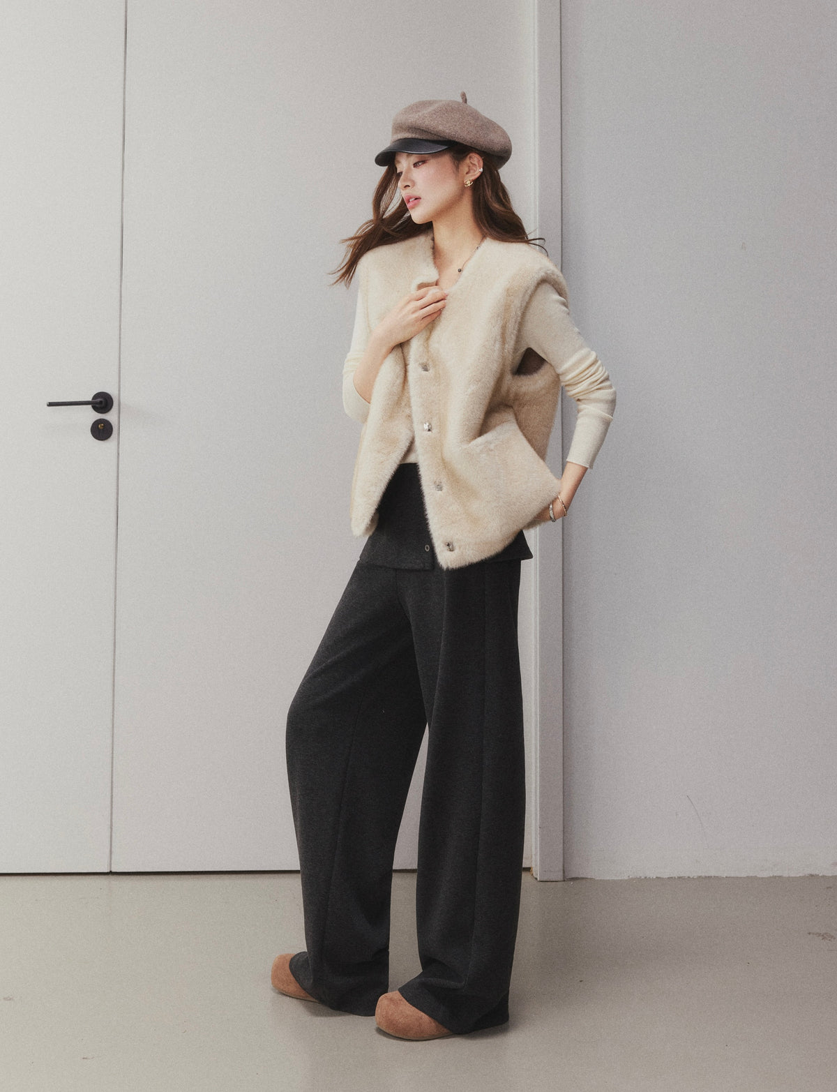 OTEBANBASS Ote260929 Side-Button Detail Wool Trousers