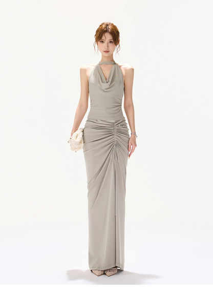 CYNR Sage Green Drawstring Mermaid Skirt &amp; Draped Top