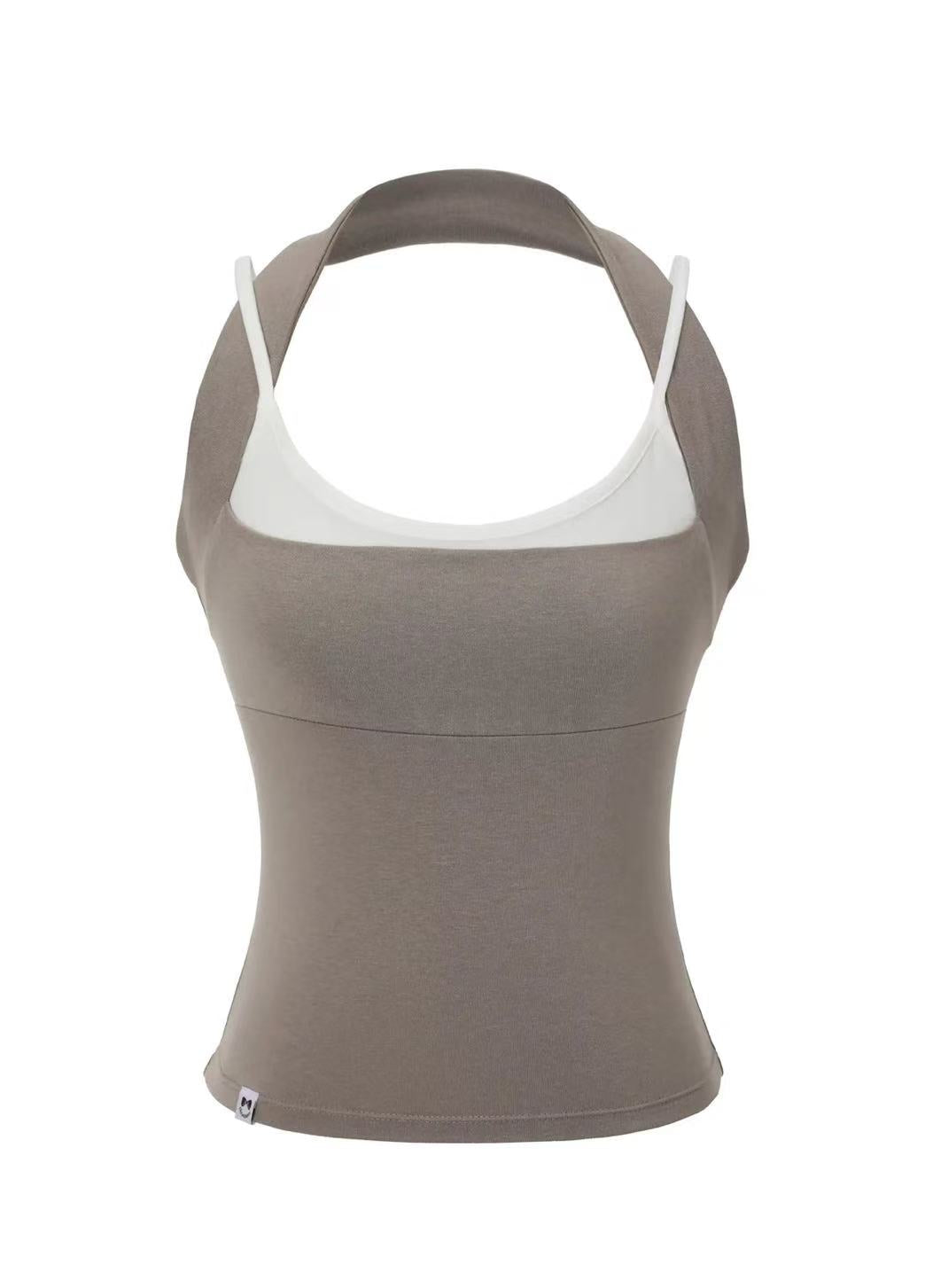 Threetimes Ginger halter top (2color)