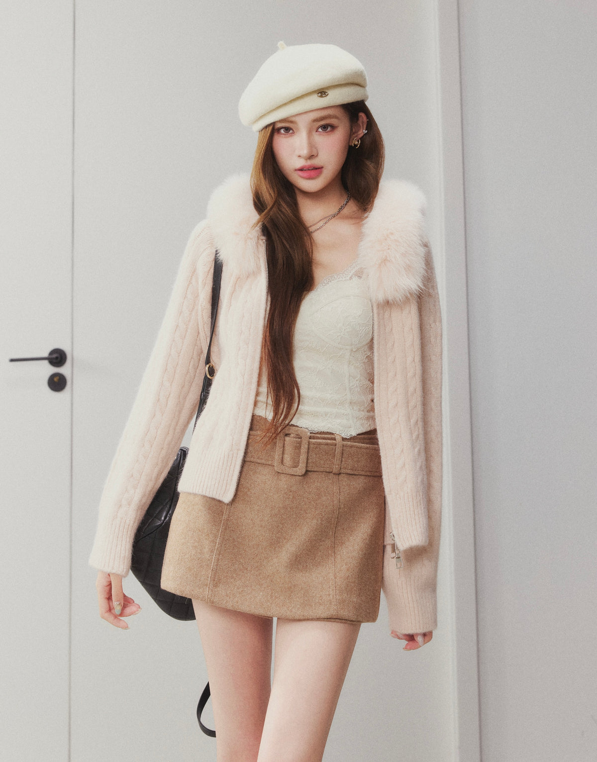OTEBANBASS Ote260921 Belted Wool Blend A-Line Skirt