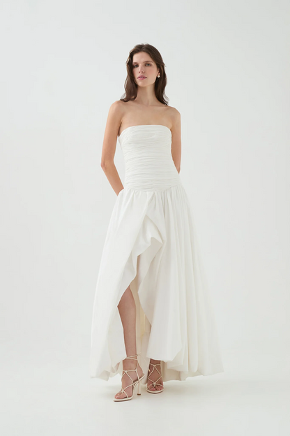 Aje Violette Bubble Hem Maxi Dress(white）