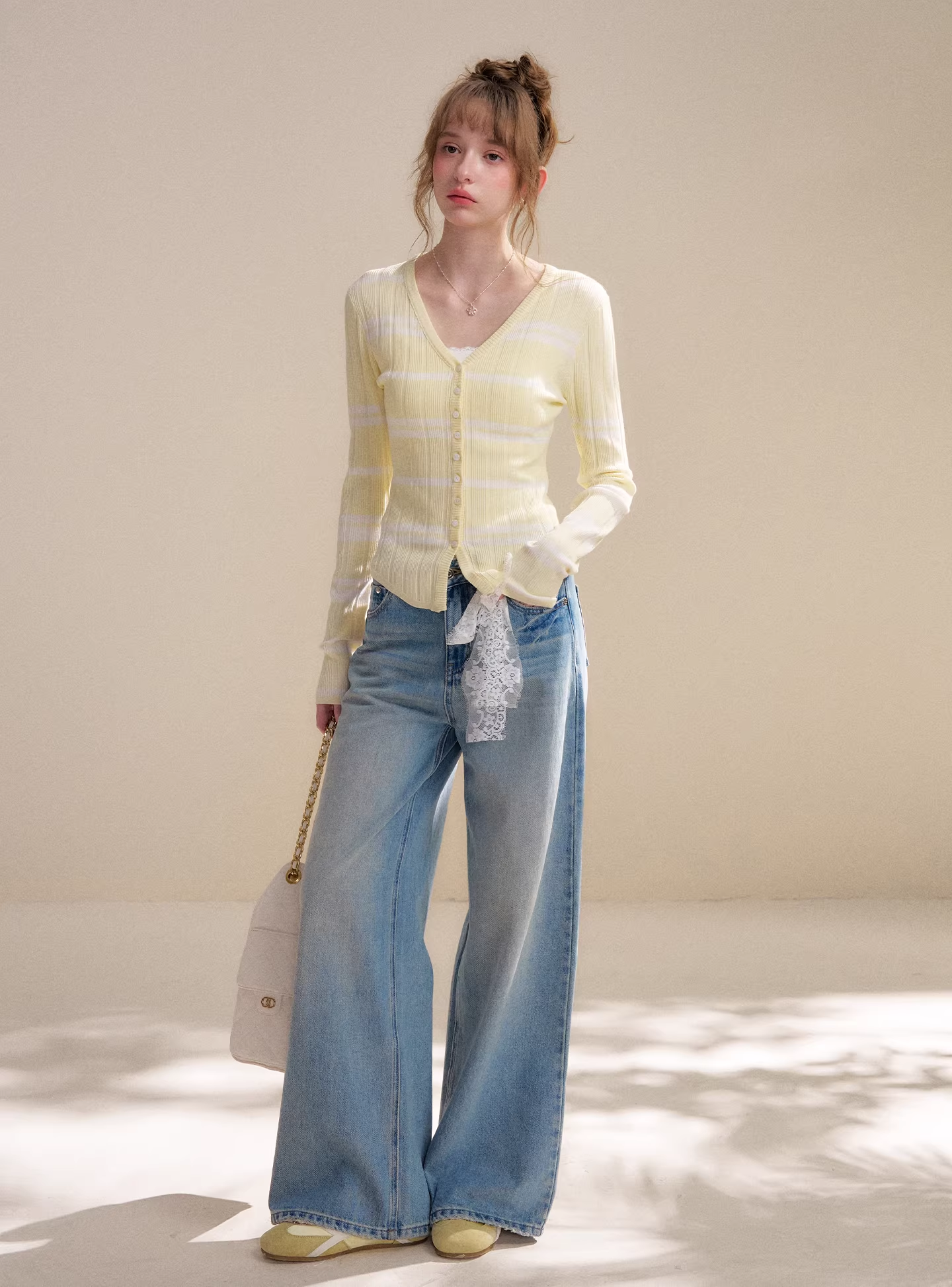 Kroche KP8076 Hollow lace patchwork top