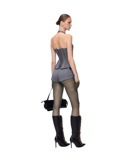 FANCì CLUB [Best Seller] Julia Halterneck Corset Top(3color)