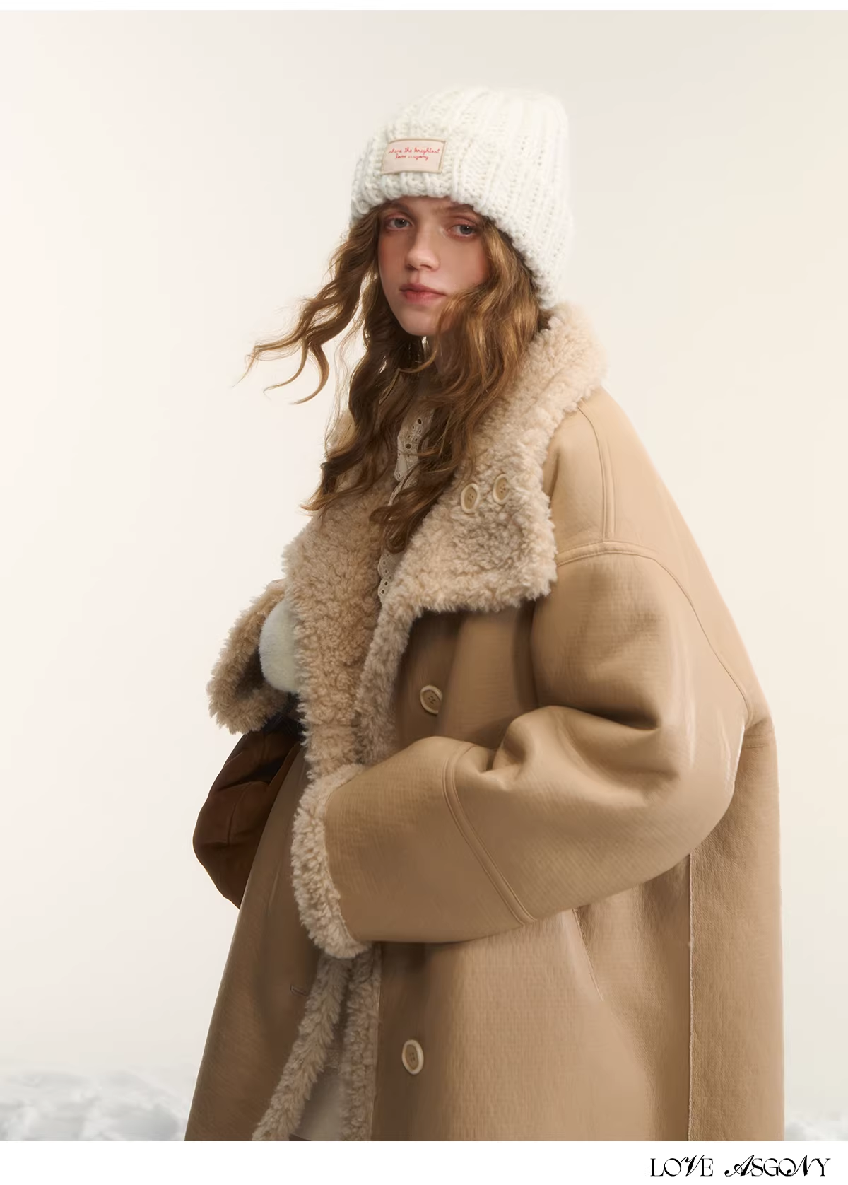 AsGony ASG25560 double-sided long sherpa coat(2color)
