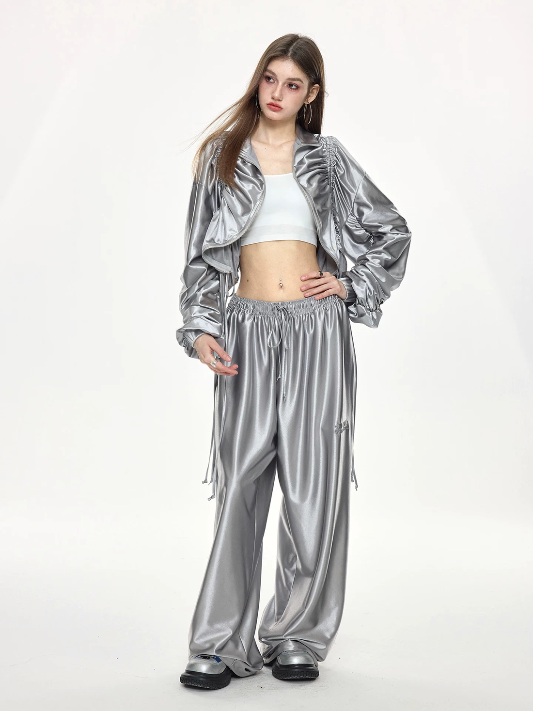 Nova Street Metallic Satin Drawstring Set(SEPERATE)
