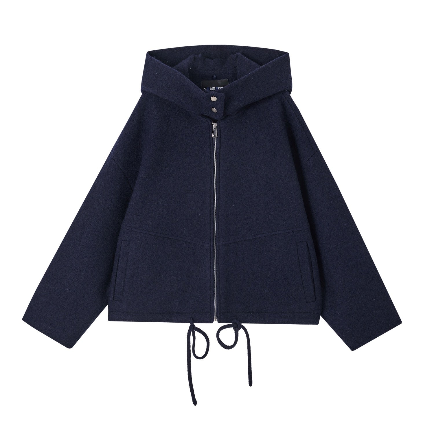 SOMESOWE S2508291 Hooded short wool coat