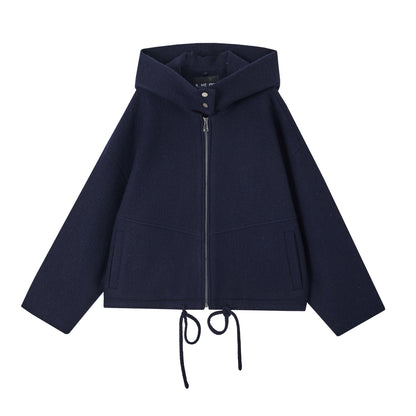 SOMESOWE S2508291 Hooded short wool coat