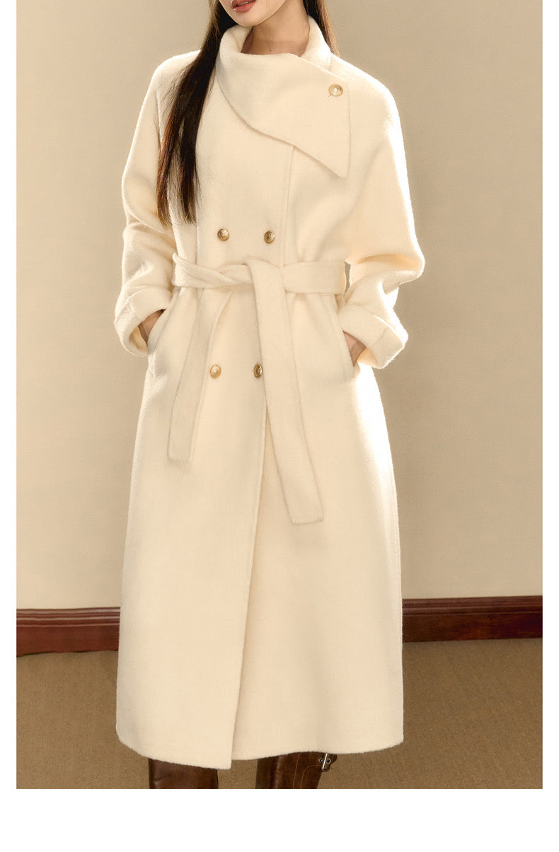 OShea Lapel Maxi Coat-white