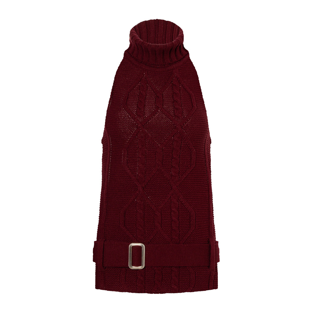 JYOSEI Red gray backless knitted top