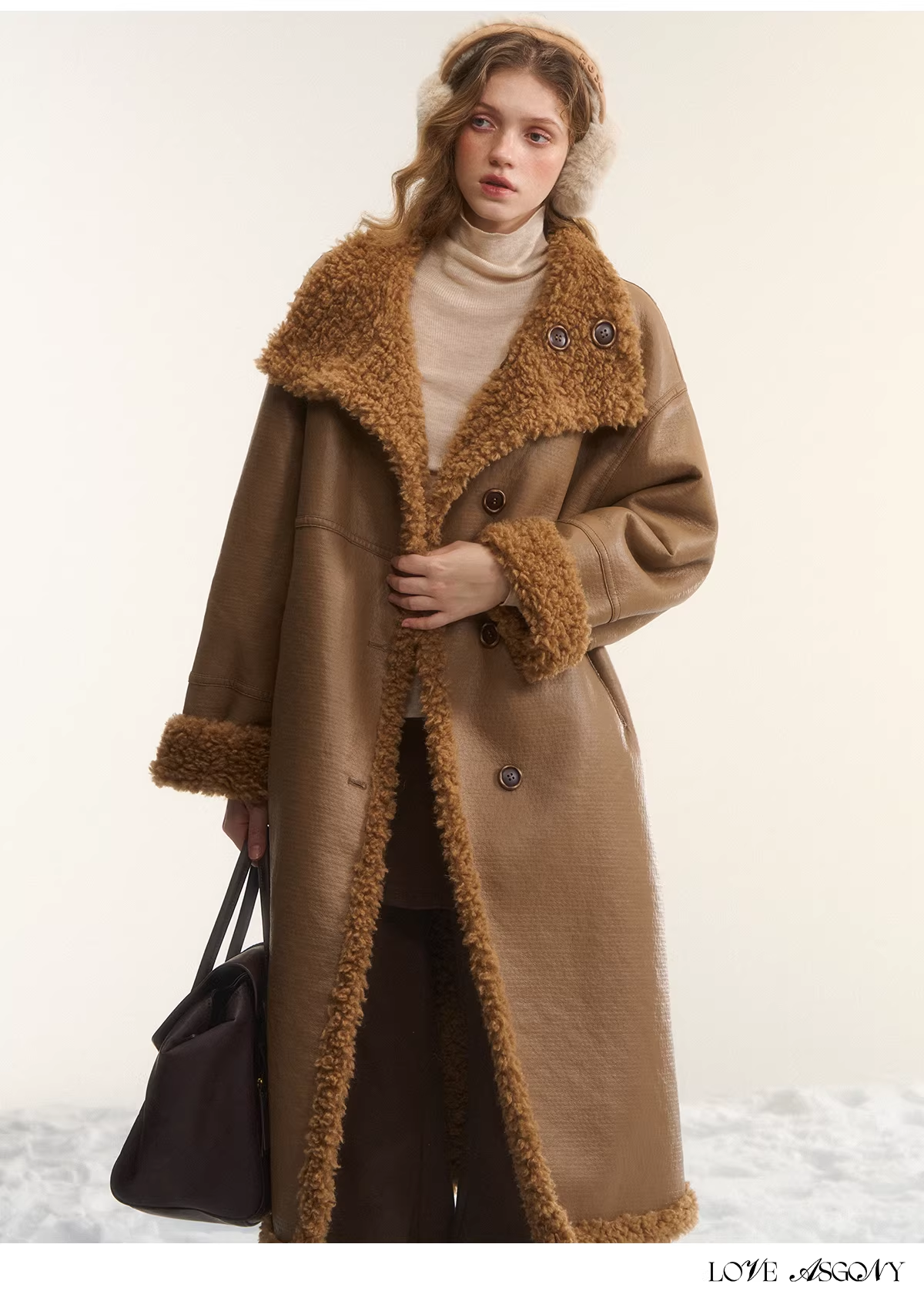 AsGony ASG25560 double-sided long sherpa coat(2color)