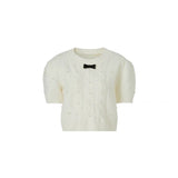 Lafreedom Velvet Bow Knit Set(white)