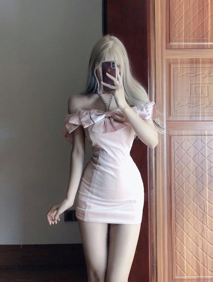 First Date SALE Pink bow dress-IN STOCK