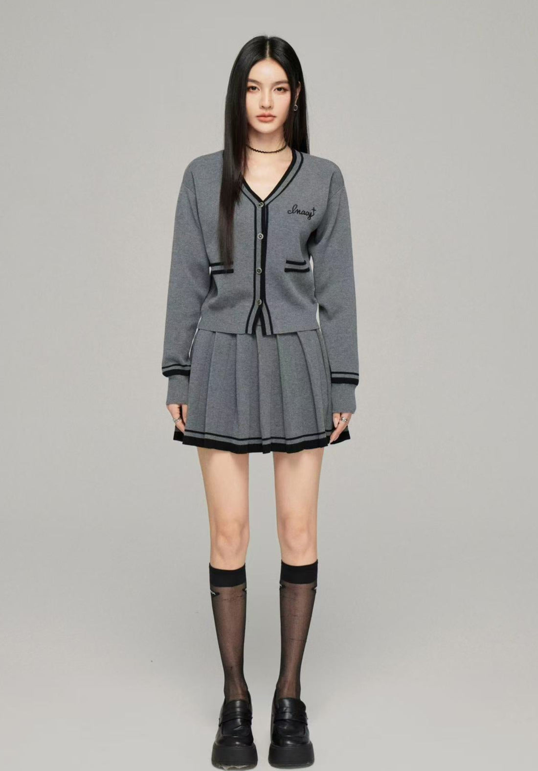 Macy Mccoy  MMC2025010 Knitted cardigan + skirt set  (2color)