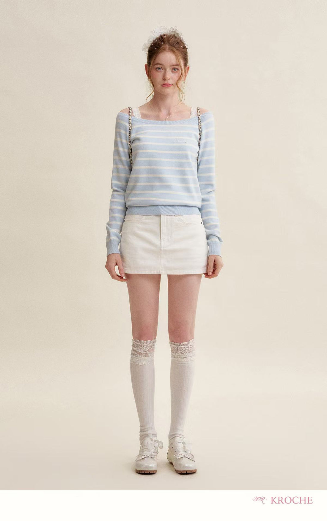 Kroche Striped loose knit sweater