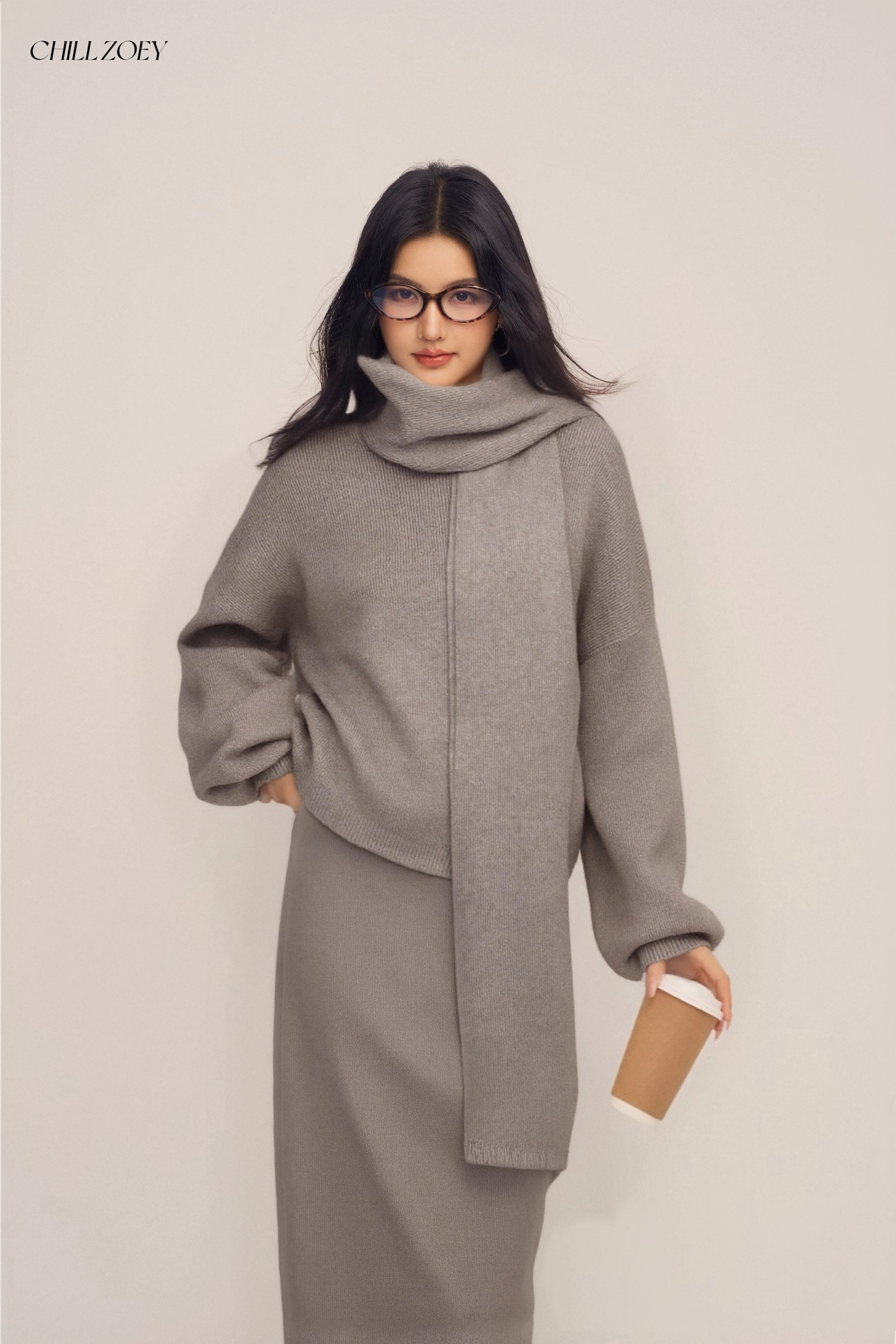 Chill Zoey M690269 Cloud Knit Winter Set(2color)