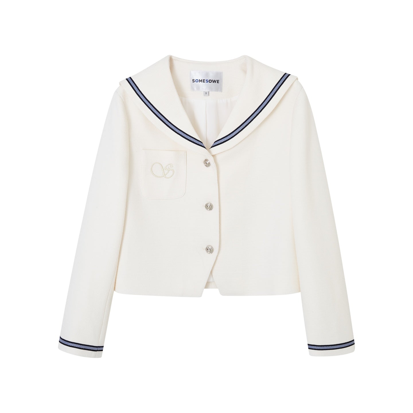 SOMESOWE S2508204 Sailing style embroidered tweed short jacket
