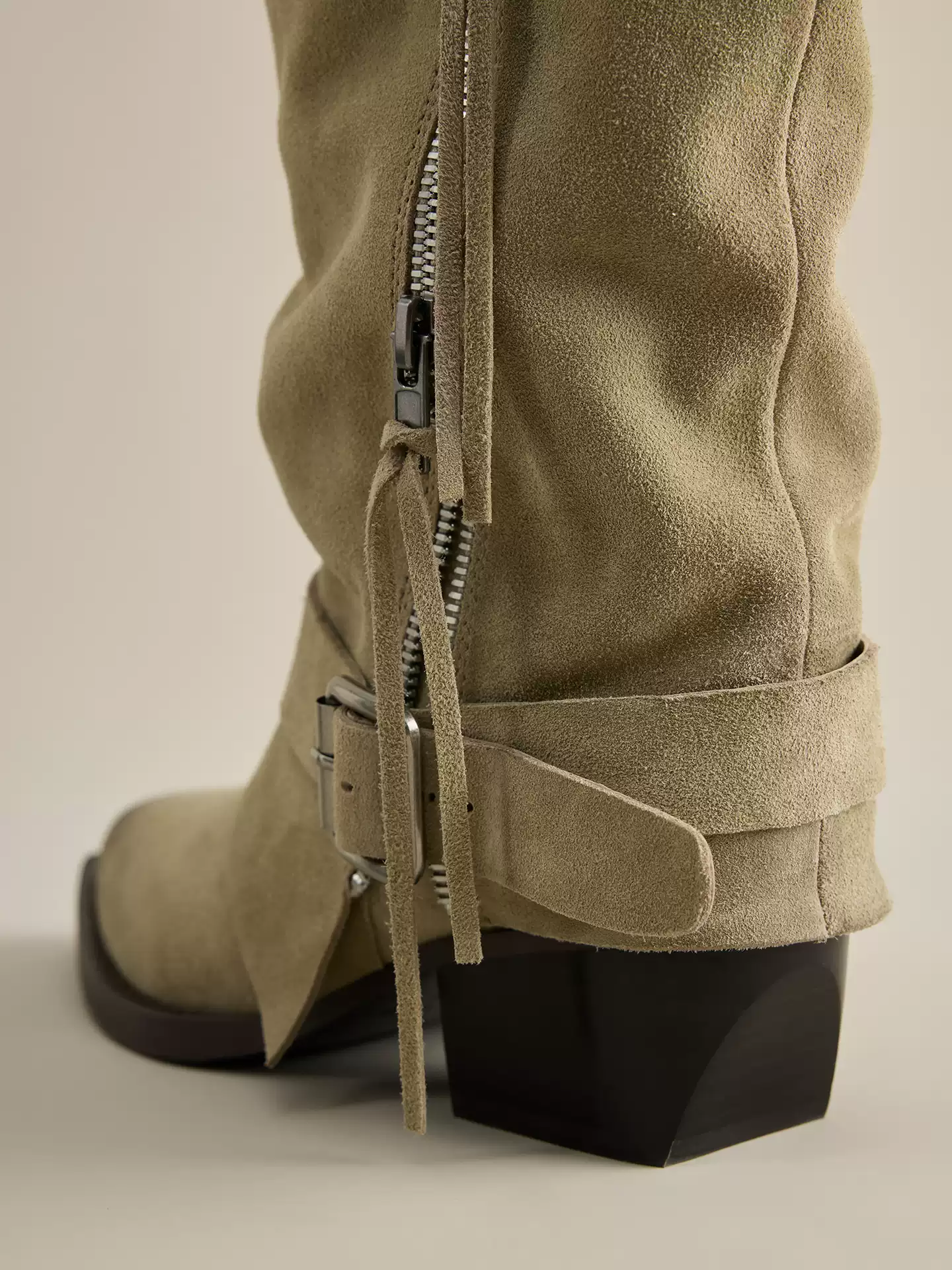 BREADTREE Fringe Zip High Boots(2color)