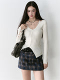 VIA PITTI V24DK092 Lace Contrast Top(3color)