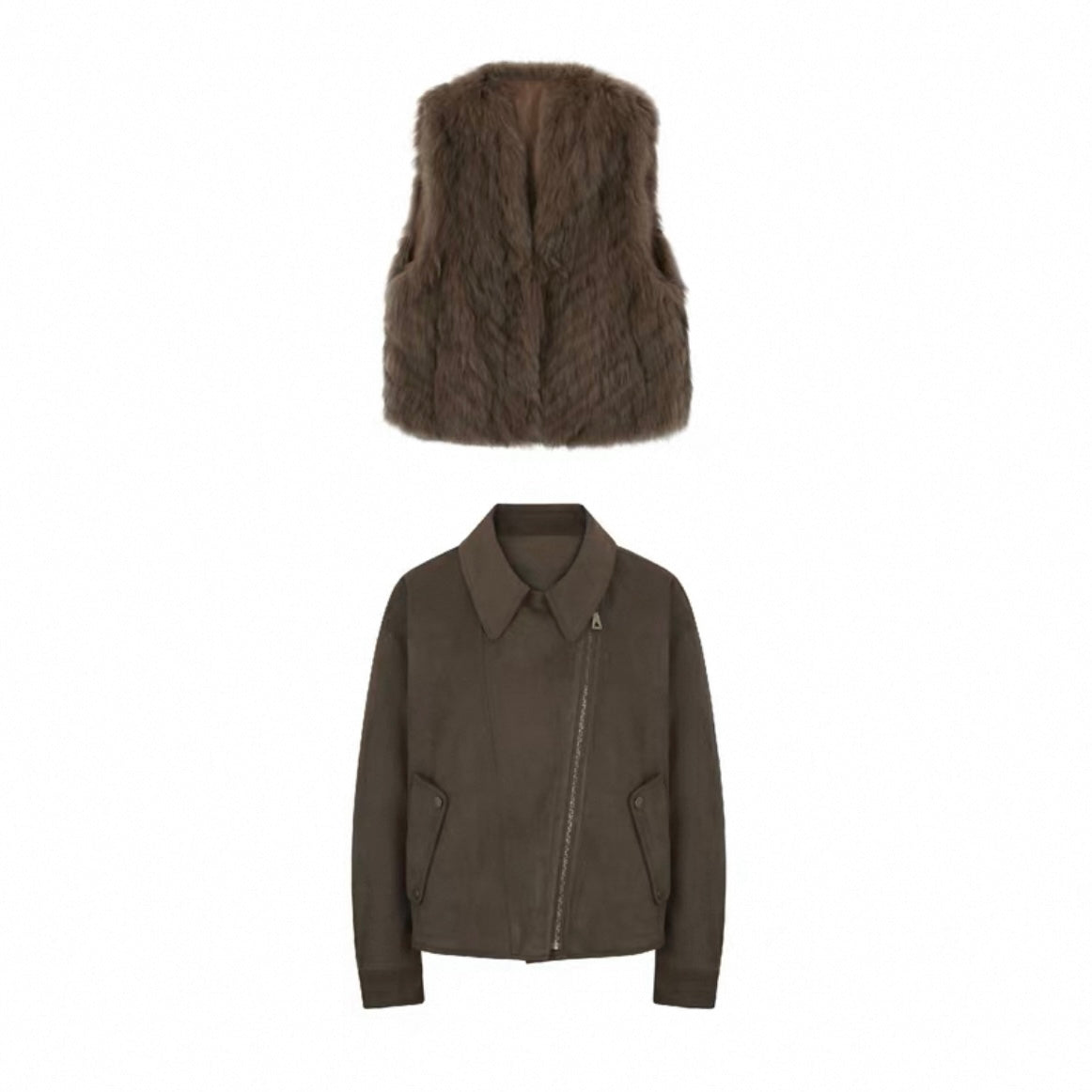 EDGII ED50AW1006 Silhouette fur coat