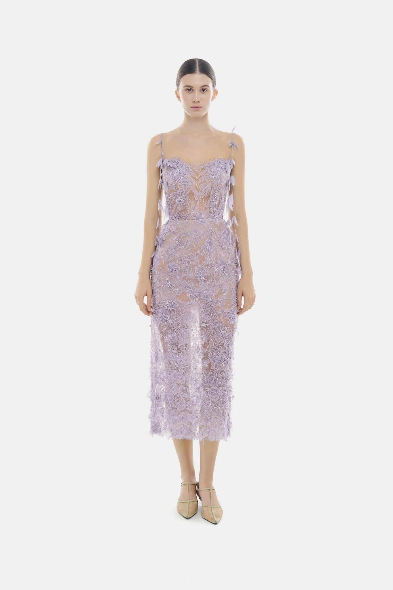 Lobbster Baby Violet Beaded Lace Pencil Dress