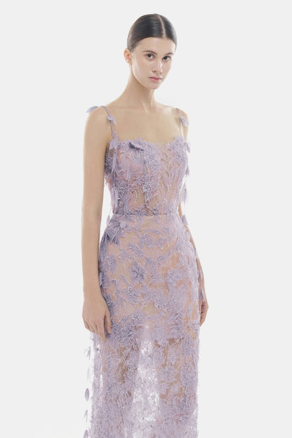 Lobbster Baby Violet Beaded Lace Pencil Dress