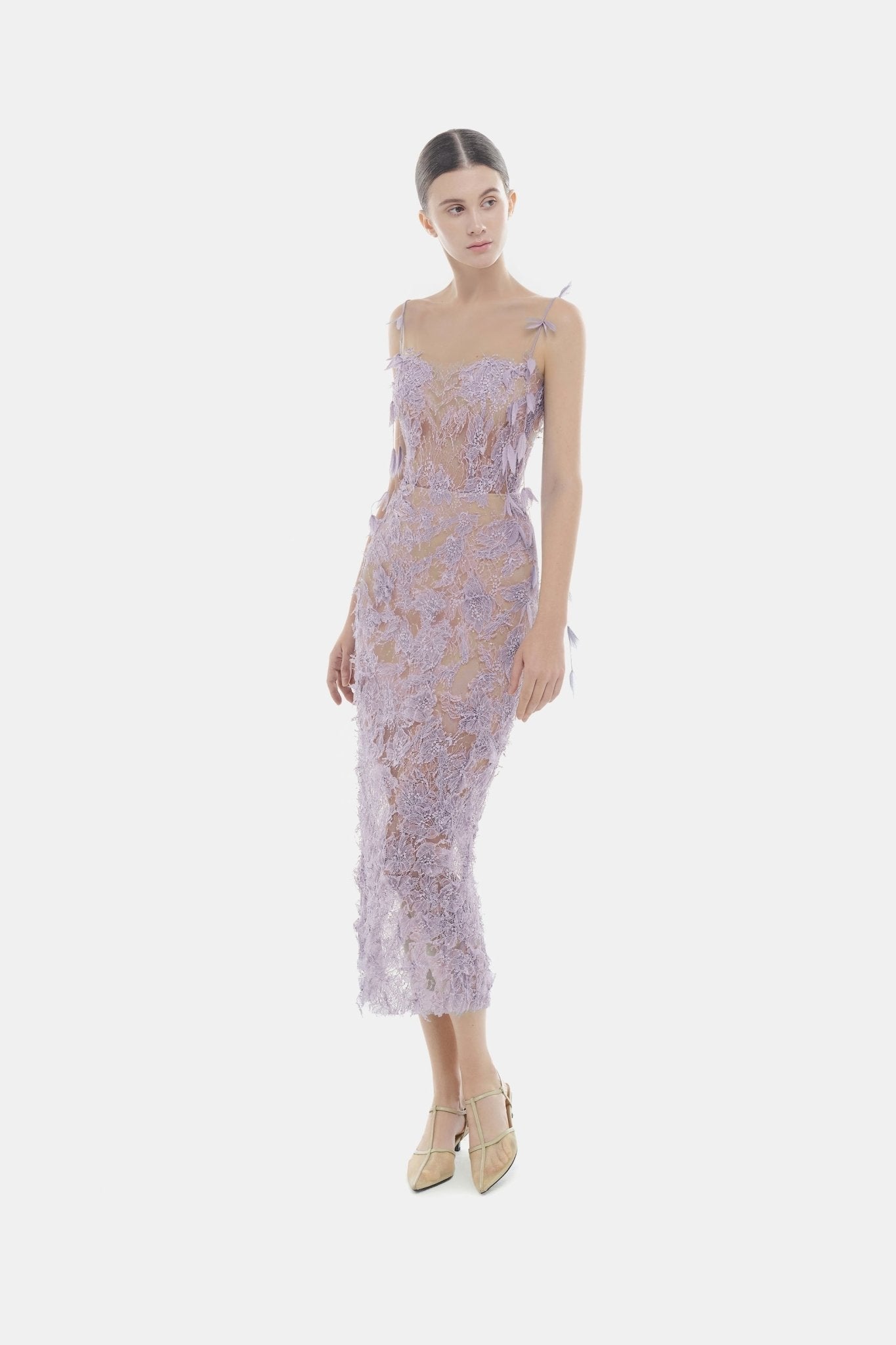 Lobbster Baby Violet Beaded Lace Pencil Dress