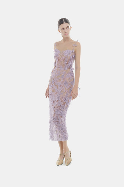 Lobbster Baby Violet Beaded Lace Pencil Dress