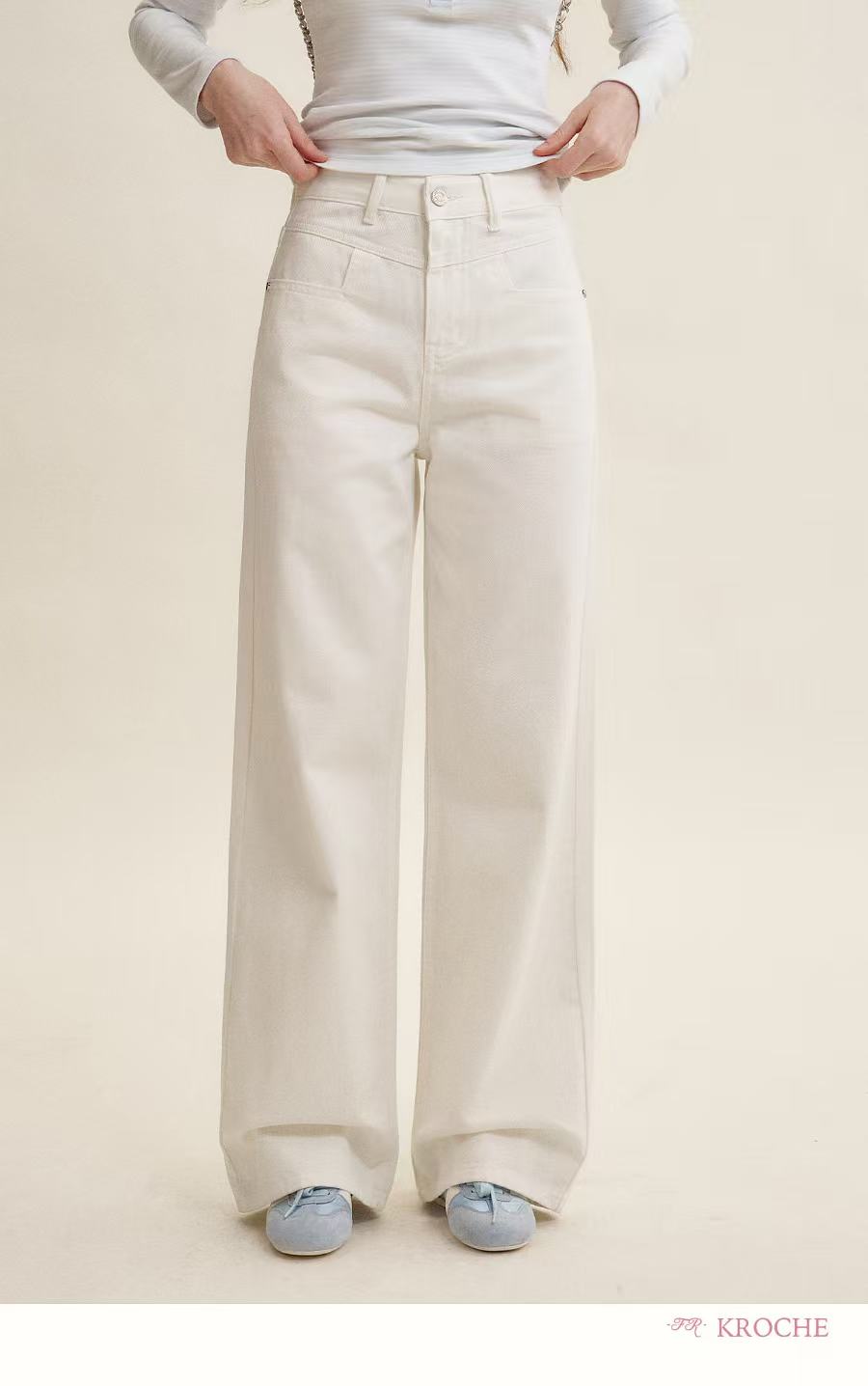 Kroche Straight wide-leg jeans (3color)