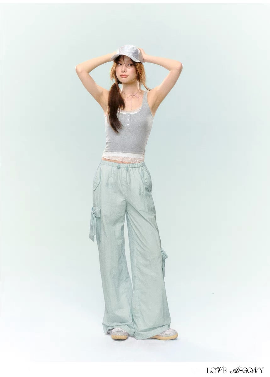 AsGony BOW CARGO PANTS(2color)