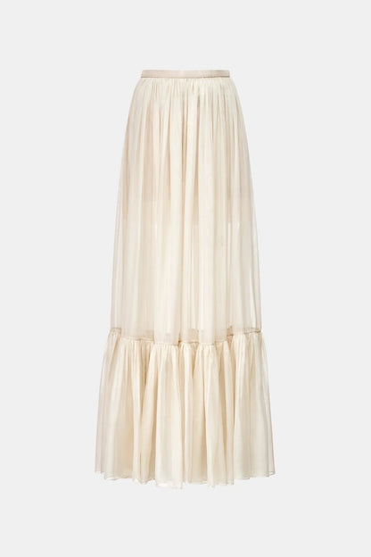 Montsand Beige Layered Maxi Skirt
