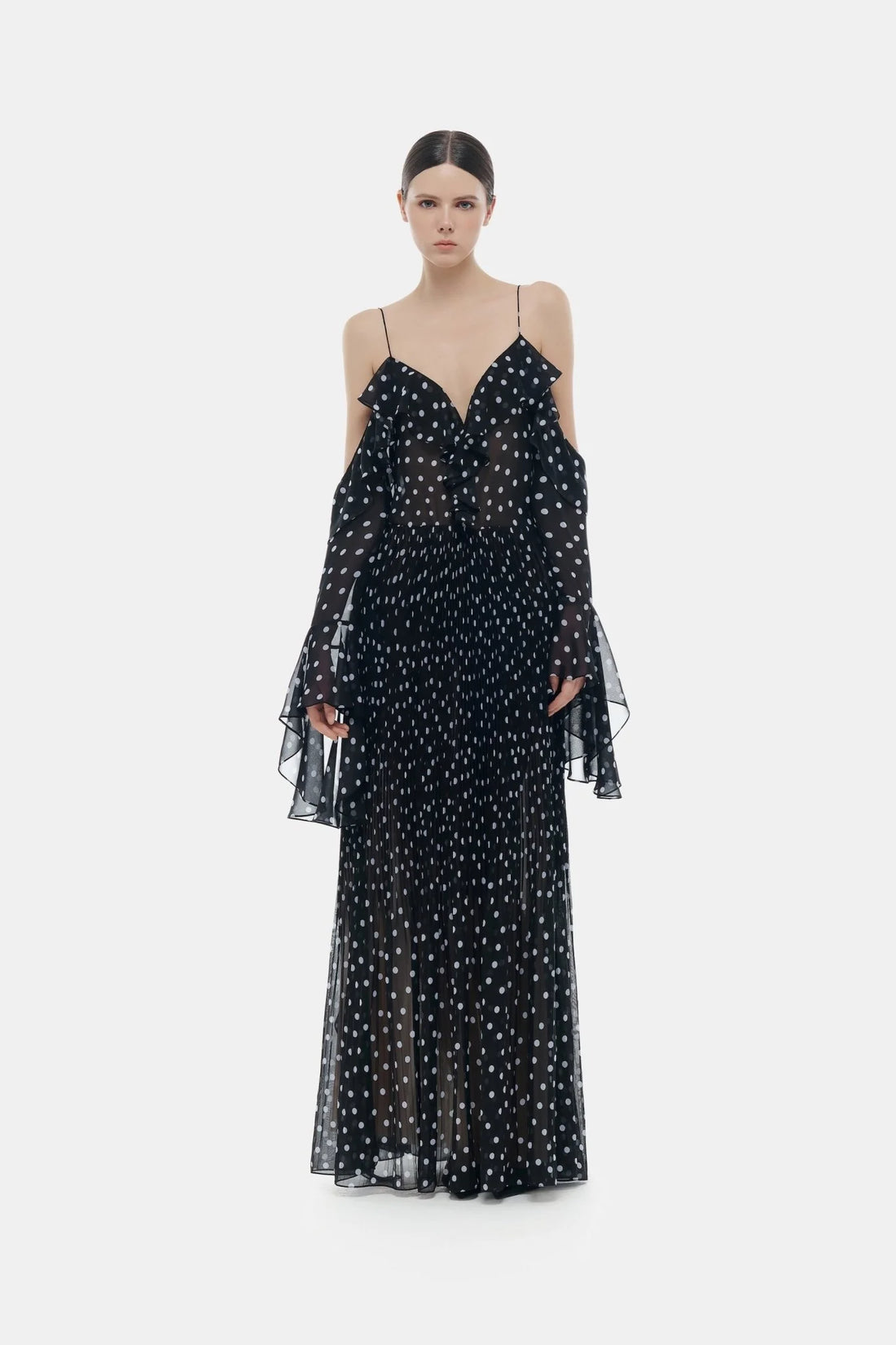 Montsand Black Off-shoulder Flowing Dress
