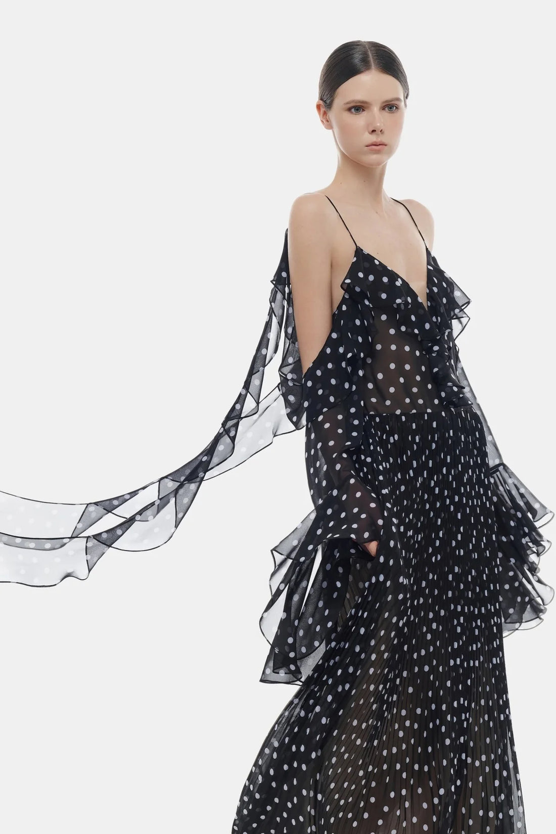 Montsand Black Off-shoulder Flowing Dress