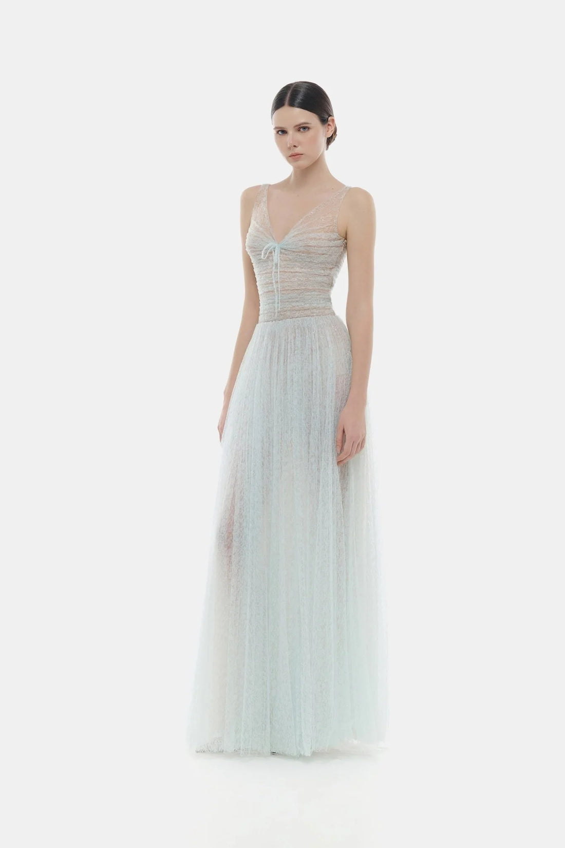 Montsand Blue Drapped Maxi Dress