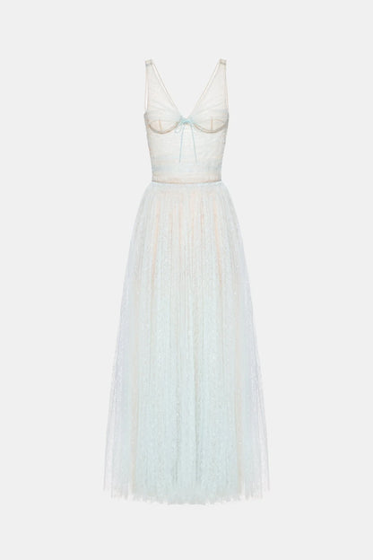 Montsand Blue Drapped Maxi Dress
